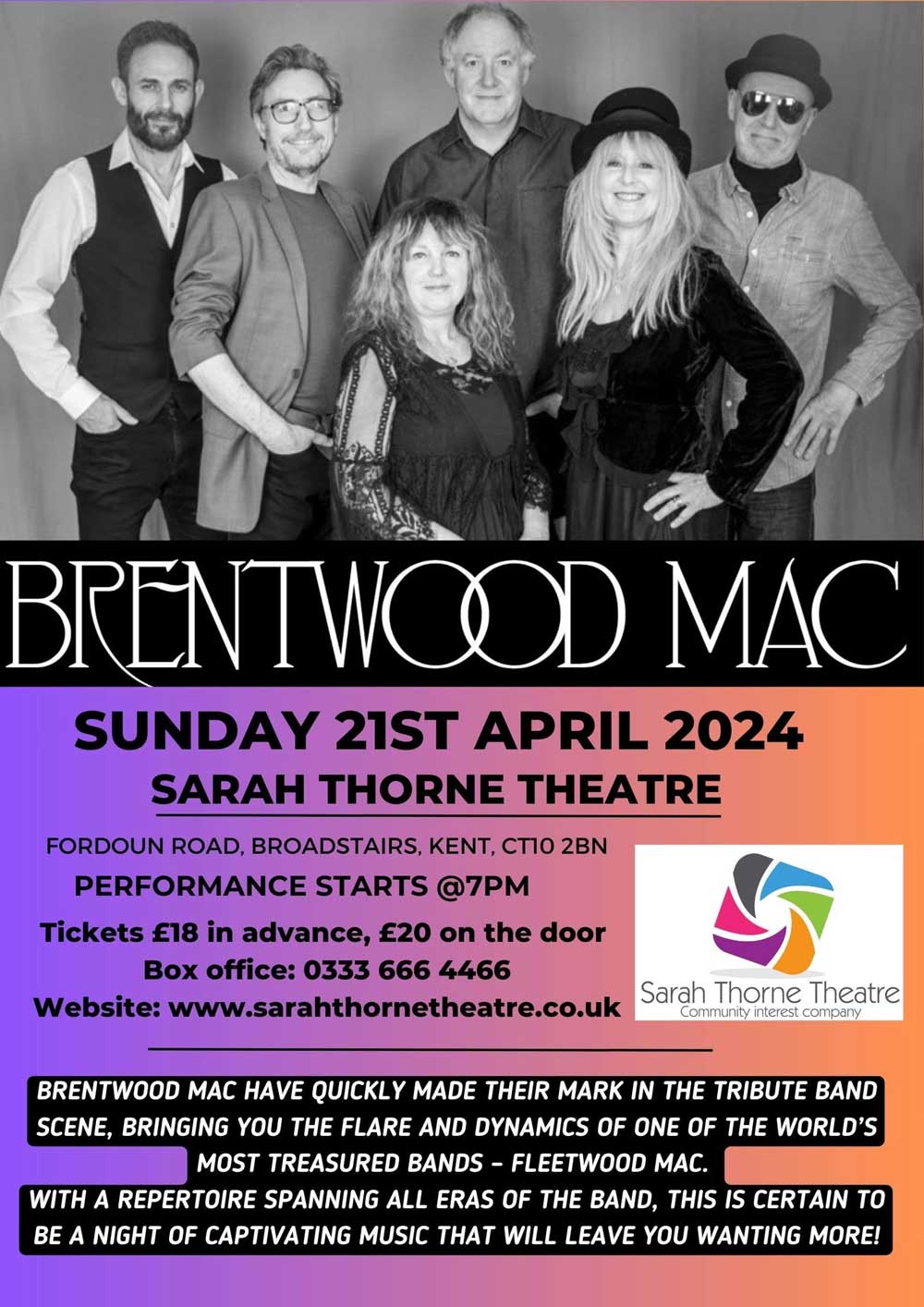 Image of Sarah Thorne Theatre event - Brentwood Mac